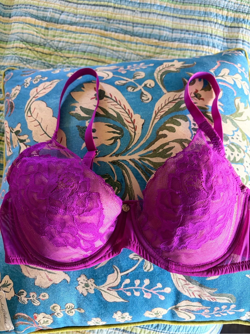 Natori Style # 721150. Flora Contour Magenta Lace Underwire Bra